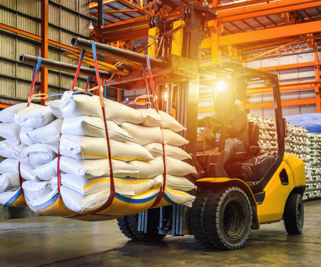 Tractor in warehouse Tractor in warehouse